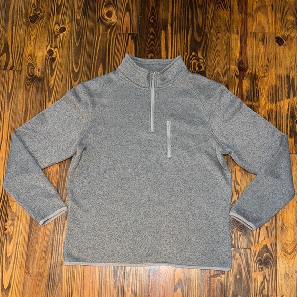 Royal Class Heather Gray Quarter Zip Up Fleece Lined Sweater - Picture 1 of 7